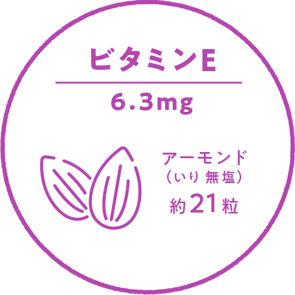 ビタミンE 6.3mg アーモンド(いり無塩) 約21粒