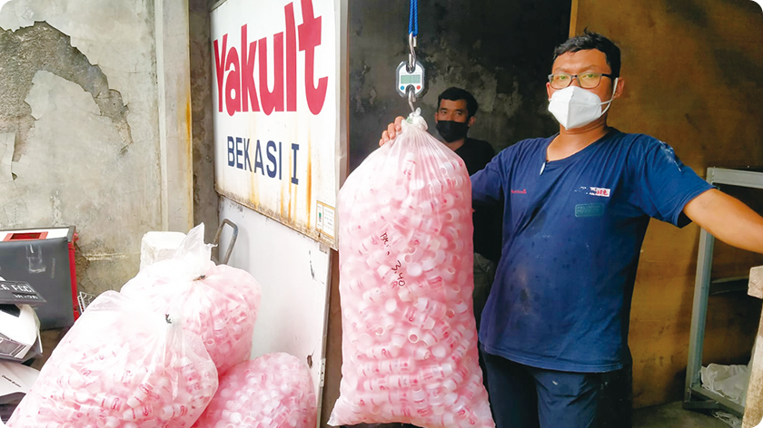 Collecting Yakult containers (P.T. Yakult Indonesia Persada)