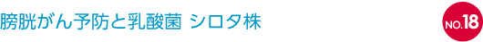 NO.18 膀胱がん予防と乳酸菌 シロタ株