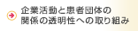 企業活動と患者団体の関係の透明性への取り組み