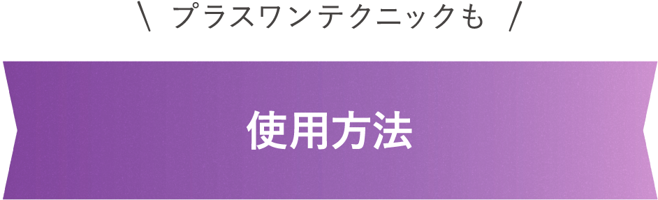 プラスワンテクニックも 使用方法