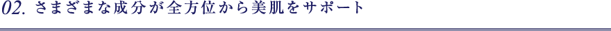 02. さまざまな成分が全方位から美肌をサポート