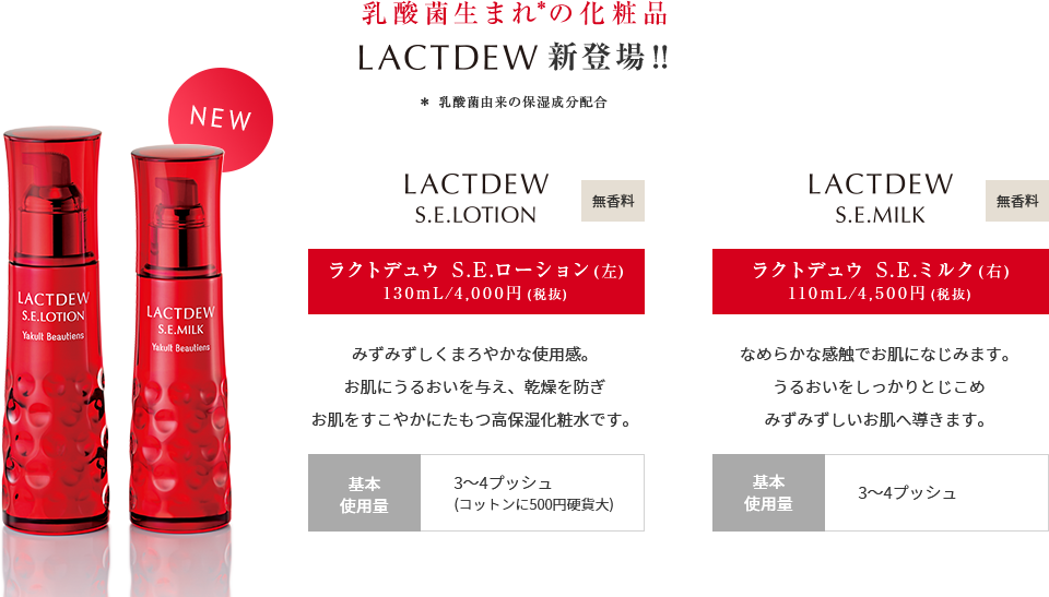 乳酸菌生まれの化粧品 LACTDEW新登場!!