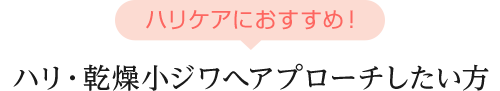 ハリケアにオススメ！ ハリ・乾燥小ジワへアプローチしたい方