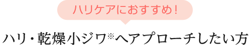 ハリケアにおすすめ！ ハリ・乾燥小ジワ※へアプローチしたい方