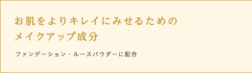 お肌をよりキレイにみせるためのメイクアップ成分 ファンデーション・ルースパウダーに配合