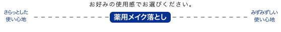 お好みの使用感でお選びください。薬用メイク落とし