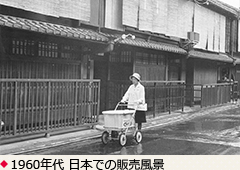 1960年 日本での販売風景。