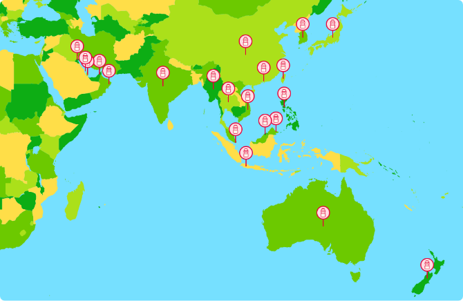 アジア・オセアニア地図