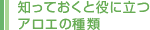 知っていると役立つアロエの種類
