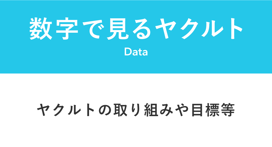 数字で見るヤクルト Data ヤクルトの取り組みや目標等