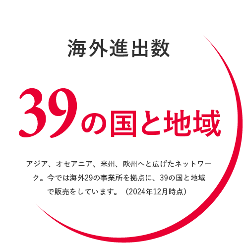 海外進出数 28事務所・39の国と地域