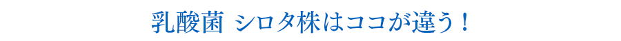 乳酸菌 シロタ株はココが違う！