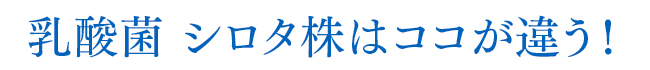 乳酸菌 シロタ株はココが違う!